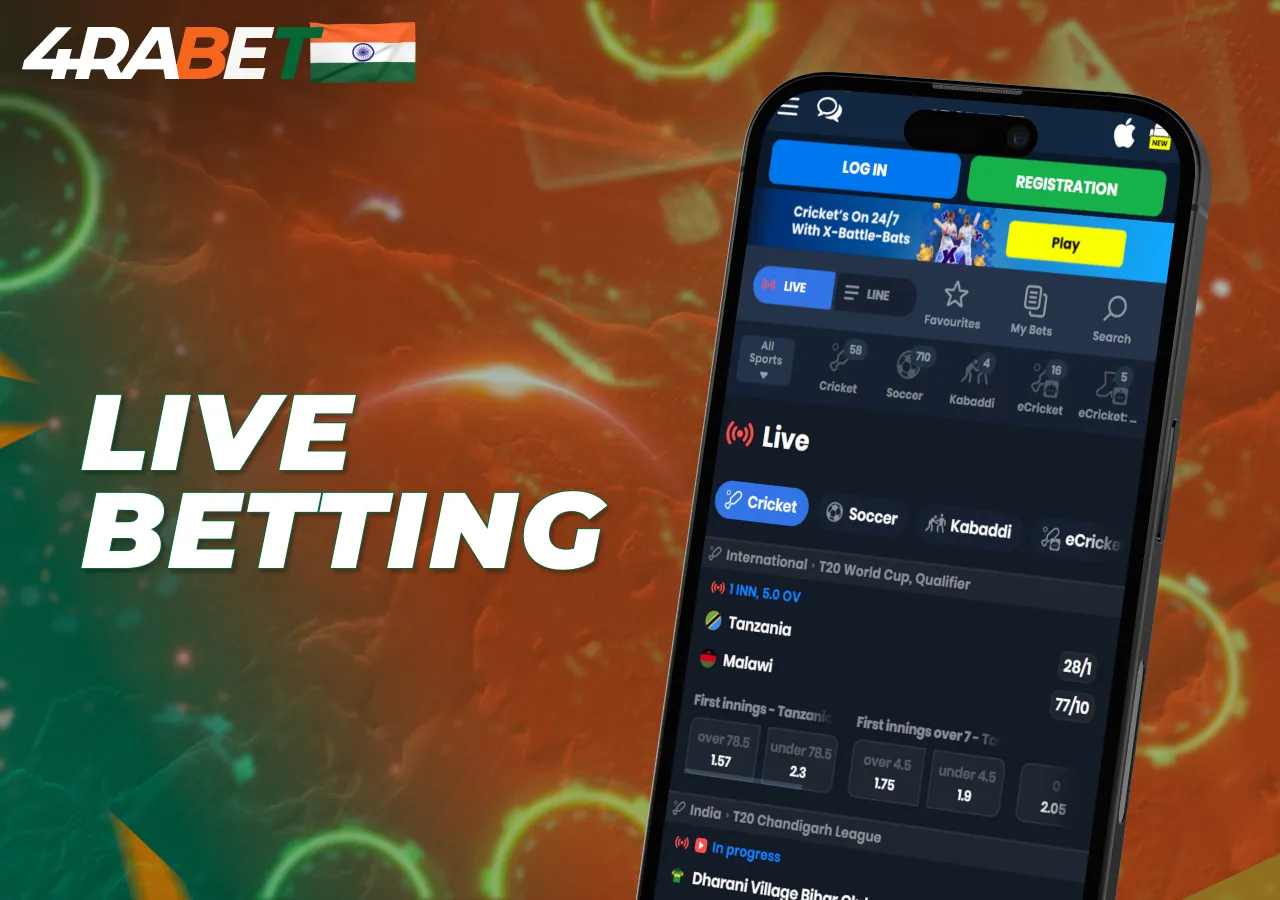 Live betting allows placing bets in real time.